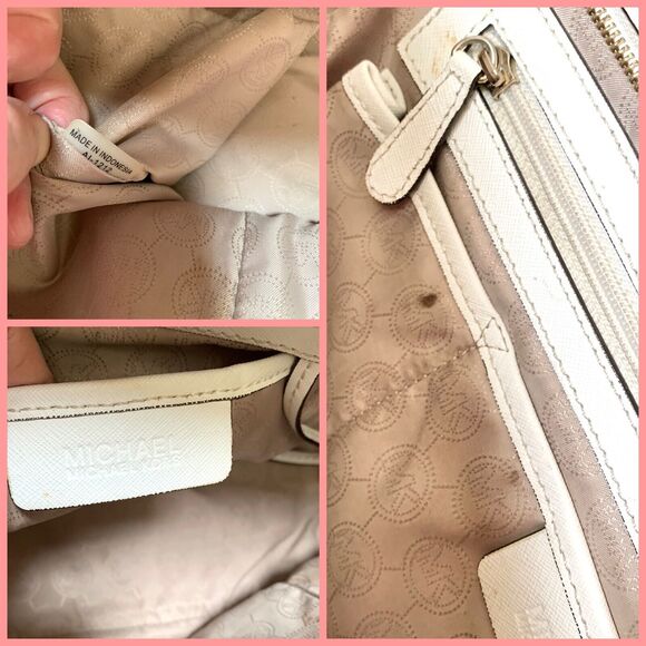 MICHAEL KORS Large Optic White Saffiano Leather SELMA Satchel - Picture 8 of 16